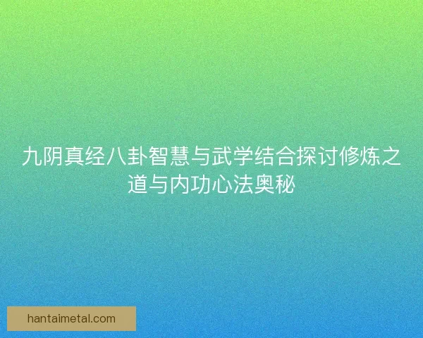 九阴真经八卦智慧与武学结合探讨修炼之道与内功心法奥秘