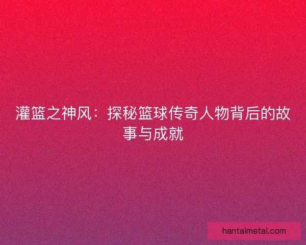 灌篮之神风：探秘篮球传奇人物背后的故事与成就