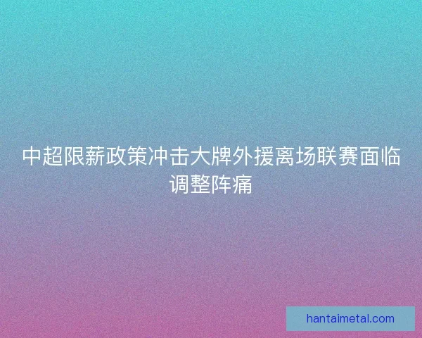中超限薪政策冲击大牌外援离场联赛面临调整阵痛