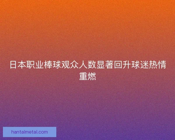日本职业棒球观众人数显著回升球迷热情重燃
